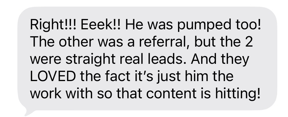 Client win — real leads converting