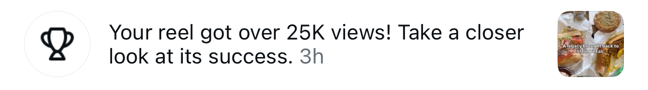 Client win — 25K reel views